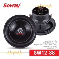 Soway ลำโพง ซับวูฟเฟอร์ ขนาด 12 นิ้ว Magnet Size: 156x20mm. x2Pcs.  Voice Coil: 3"  Impedance: 4+4Ω จำนวน 1 ดอก SW12-38
