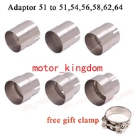 51MM Convert to 52MM 54MM 56MM 58MM 62MM 64MM Exhaust Pipe Adaptor Connector