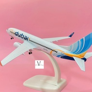Airplane Model "FLY DUBAI" High Quality Metal 20cm Scale 1/400 With Moving Wheels + Stand
