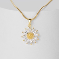 ⚡Necklace For Women 18K Gold Flower Pendant Necklace Stainless Steel Snake Chain