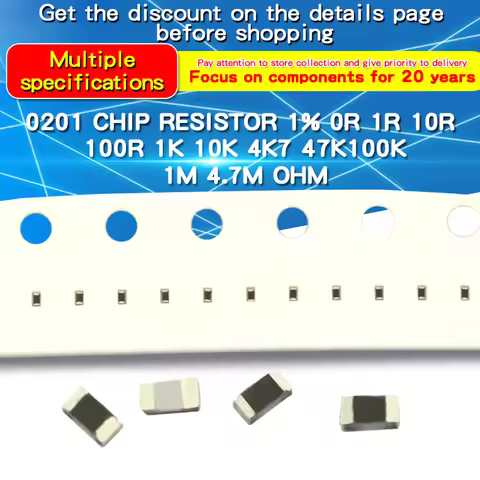100pcs 1% 0201 SMD Resistor 0Ω~1MΩ 0 1 2.2 10 22 47 75 100 470 1K 2.2K 4.7K 10K 22K 47K 51K 100K 1M 