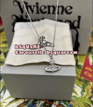 (有現貨！不用提問🙏🏻) 2025秋冬補貨 Vivienne Westwood NARCISSA Pendant 合金 水鑽 雪花❄️ 土星 頸鏈 頸鍊 項鏈 項鍊 (保証正貨及全新) 銀色 附原裝包