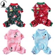 Dog Fleece Clothes Pet Christmas Jumpsuit Poodle Chihuahua Pajamas Cat Coat