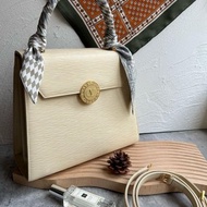 中古Valentino Garavani米白水波紋Kelly 凱莉包