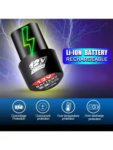 12V 1500mAh Lithium Battery Rechargeable Battery Spare Battery for Angle Grinder Electric Screwdrive