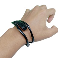 Gelang Akar Bahar Hitam lilit Cabang Tiga Asli Original Lentur Size Sedang Enak Di Pakai Dan natural