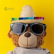 6 Pack Small Sombrero Hats, 6.5 Inch Natural Straw Hats Sombrero Party Hats Dolls Pets Themed Party 