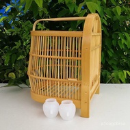 NEW🍓Bamboo Chicken Coop Bird Cage Accessories Bird Cage Bamboo Cage Bird Cage Bird Cage Large Full Set Small Bamboo Bird