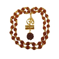 Yogam 5 Face 46 Beads Rudraksha Mala / Ruthratcha Maalai with Om cum udukkai Locket