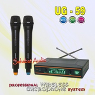 MIC WIRELESS UG 59 / MICROPHONE WIRELESS UG - 59 / MIC GENGGAM 2 CHANNEL UG-59