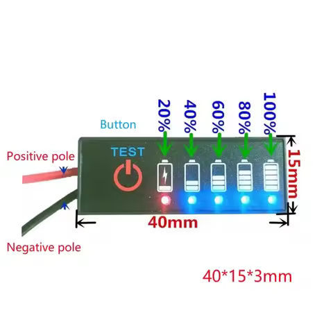 Intelligent Battery Display Lithium Battery Level Indicator 18650 Lipo Li-ion Capacity Board Chargin