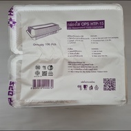 กล่องพลาสติกใส  OPS HTP-15 ใส่เบเกอรี่  ใส่สลัดโรล ใสขนม ใส่เย็น ใส่ร้อน ไม่มีไอน้ำ ฝาล็อคไม่ได้ (1แพ็ค 100 ชิ้น)