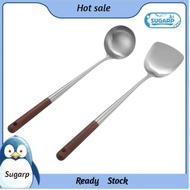 [Sugarp.sg]Wok Spatula and Ladle Tool Set, 17 Inches Spatula for Wok, Stainless Steel Wok Spatula