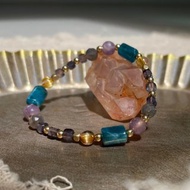 心之所向 ∣ 磷灰石 金鈦晶 紫鋰雲母 天然石手鍊