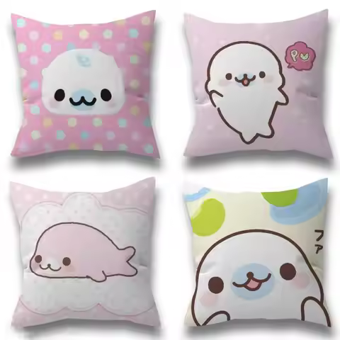 CUTE M-Mamegoma Seal Decorative Room Aesthetics Pillow Case Home Decor Bedroom Sofa Bed Couch Pillow