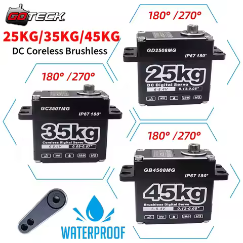 RC Servo 25kg 35kg 45kg Metal Waterproof Servo For RC 1/10 1/8 Traxxas TRX4 Axial SCX10 Crawler Car 