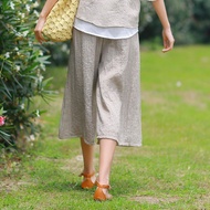 New Casual All-Match Fashionable Cotton Linen 7-Point Pants
