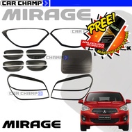 Mitsubishi Mirage G4 2019 to 2020 Combo Set Garnish Cover V1 Matte Black 2019 2020 ( Car Accessories