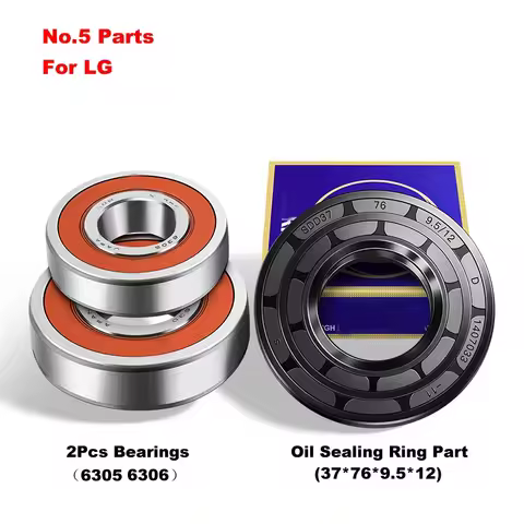 For LG Drum Washing Machine Bearing Sets (6305 6306) And Water Seal(37*76*9.5*12)Oil Seal Original S
