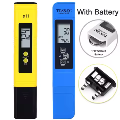 PH Meter & TDS Meter Digital Water Quality Tester 0-14 PH Meter Tester 0-9990PPM TDS&EC LCD Water Pu