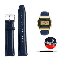 Leather watch strap for Casio A159W-N1 A158WA A168 wristband Vintage small square metal strap quick 