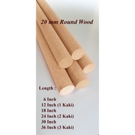 Diameter 20 mm Round Wooden Stick Macrame Wood Stick DIY Arts Craft / Kayu Bulat 20 mm Diameter