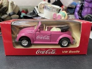 粉紅色的「可口可樂」VW Beetle 開篷甲蟲車收藏模型