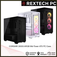 CORSAIR 3500X ARGB Mid-Tower ATX PC Case – Panoramic Tempered Glass – Reverse Connection Motherboard