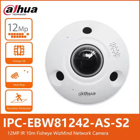 Dahua IPC-EBW81242-AS-S2 12MP Fisheye 360° VR WizMind Network Security AI Camera People Counting bui