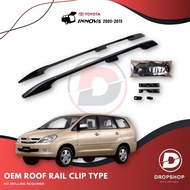 Roof Rail BLACK OEM Clip Type Innova 2005-2015 No Drilling Required