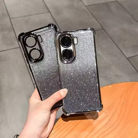 Clear Airbag Soft TPU Shockproof Case For vivo iQOO 13 12 Neo 10 9 8 Pro + Plating Glitter Silicone 