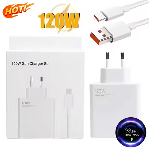 120W Ultra Fast Charger QC 5.0 EU Plug 6A Type C Cable 67W 55W 33W Rapid Charging Adapter For iPhone