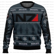 2024 NewMass Effect N7 Ugly Christmas Sweater Cartoon Anime Women Men Pullover Tops 2024 New Style F