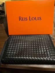 Reis Louis 黑色牛皮編織 手拿包
