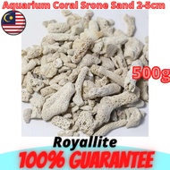 Aquarium Coral Stone (500g) 2-5cm aquascaping Filter Media Stone Grade A for fish shirmp betta guppy