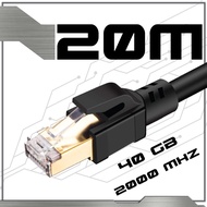 สายแลนด์ Cat8 Network Ethernet Cable Gold Ultra-thin 40Gbps SSTP LOT LAN FLAT Lead