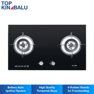 ELBA 76CM EGH-K8842G(BK) BUILT-IN 2-BURNER GLASS HOB