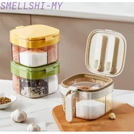 【SEMLL】Plastic Kitchen Spice Organizer 4 Compartments Stackable Design for Space Saving