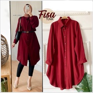 [ BISA COD ] Baju Fisa Tunik Bahan Katun Rayon Atasan Blouse Wanita Modern Size Fit To M L XL / Tunik Terbaru Fashion Lengan Panjang / Outfit Wanita Terbaru 2020 / Baju OOTD / Model Kekinian / Casual Muslimah/Pusat Grosir Baju Muslim