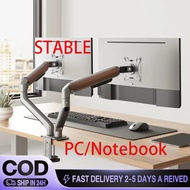 2 arms Stand PC Notebook Desk Adjustable pneumatic Monitor Mount Laptop Arm Bracket for 17- 32 inch