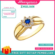 [RG5007] Cincin BUNGA BIRU ZHULIAN Gold Plated Ring Jewellery Cincin Zhulian Original Zhulian Ring