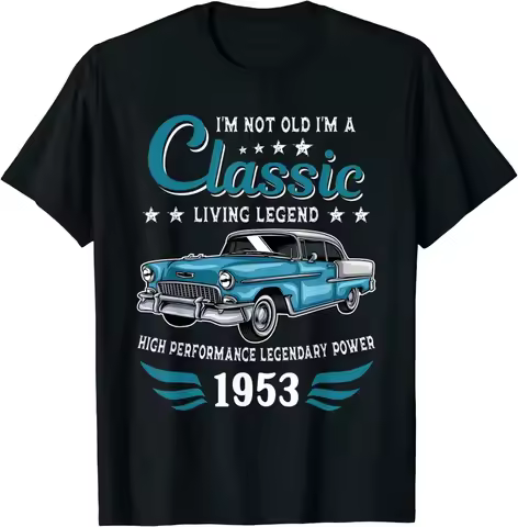 Vintage Made In 1953 Classic Car 70th Birthday T-Shirt Legends Born-In-1953 Outfit 70 Year Old Graph