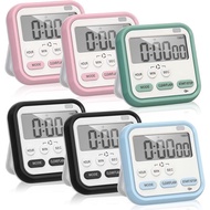 Leumoi 6 Pcs Digital Kitchen Timer 24 Hour Alarm, Classic Color