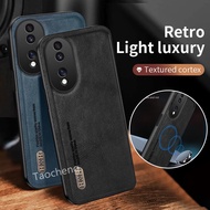 Casing For Honor 90 Pro Lite Honor90Pro 90lite 5G 2023 Luxury Retro Leather Fashion Business Style Soft Phone Case For Men Casing Bumper Frosted Texture Back Cover