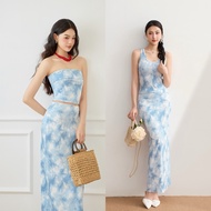 Evelyn tube top and fishtail skirt set