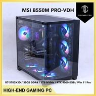 1stPlayer MV8-TP MSI B550M PRO-VDH Ryzen 7 5700X3D 32GB RAM 1TB NVMe SSD RTX 4060 8GB GDDR6 Custom D