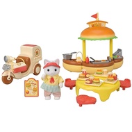 【Direct from Japan】EPOCH Sylvanian Families Amusement Park Shop "Fresh Hamburger Wagon" M-91 ST Mark Certified Toy for Ages 3 and Up Doll House Sylvanian Families