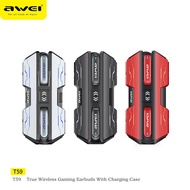 Awei T59 True Wireless Gaming Earbuds with Charging Case Bluetooth Earbuds Earphone Gaming Bluetooth Earbud V5.3