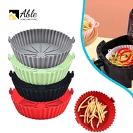ABLE Round Replacemen Air Fryers Oven Baking Tray Fried Chicken Basket Mat Air Fryer Silicone Pot Grill Pan Kitchen Accessories