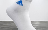 【adidas P1高機能短筒運動襪6入組(白底/天藍logo)】品質卓越 台灣製造